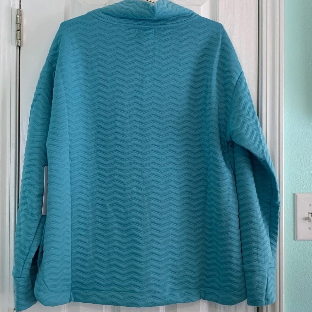 Jones New York Sport Top With Kangaroo Pouch On The Front Blue Size 1X - Picture 2 of 8